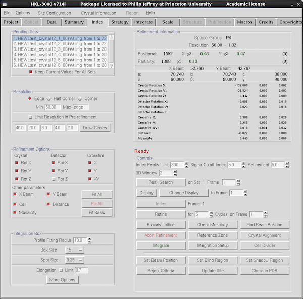 HKL3K Refined parameters