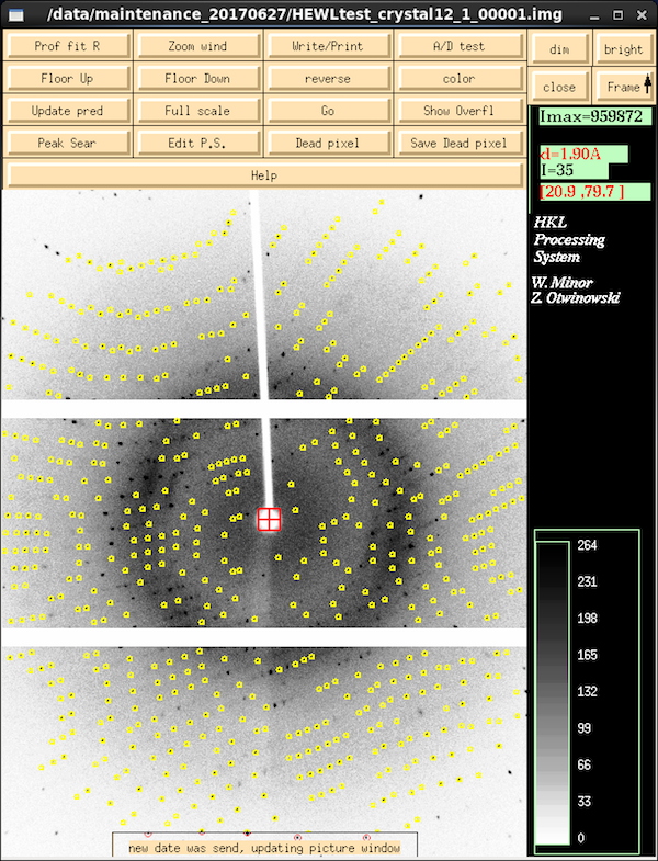 HKL3K XDISP spot centroid predictions